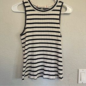 Free People Black White Striped‎ Tank Top Size S